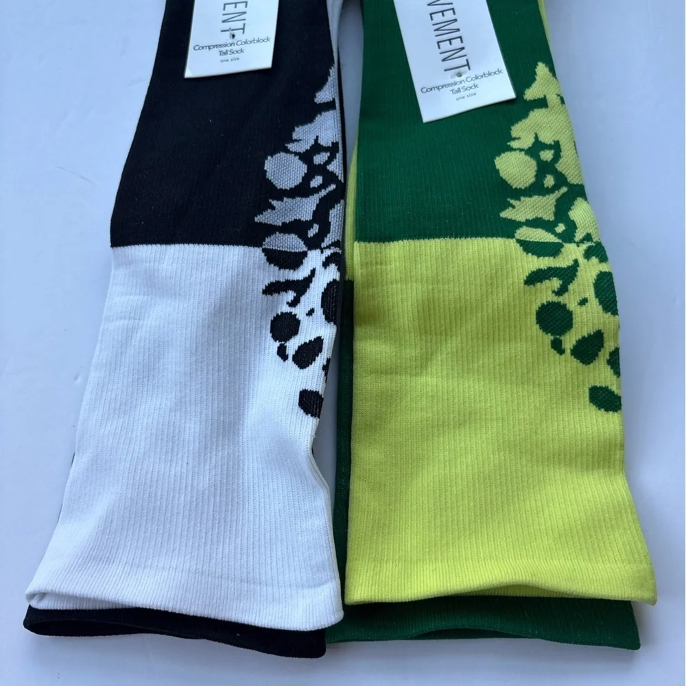 Set of 2 NWT Free People FP Movement Colorblock Buti Compression Tall Socks